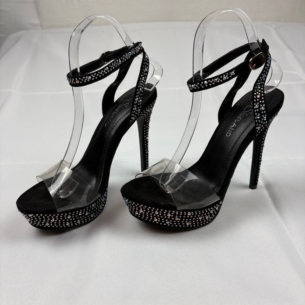 Shoeland Lascala Sz 7 Rhinestone Stilettos Glamorous Club Party Formal‎ Wedding
